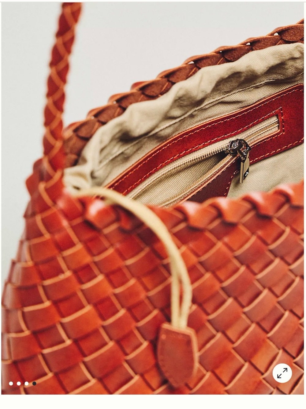 Anthropologie Woven Shoulder Bag in Brick Red - Picture 4 of 5